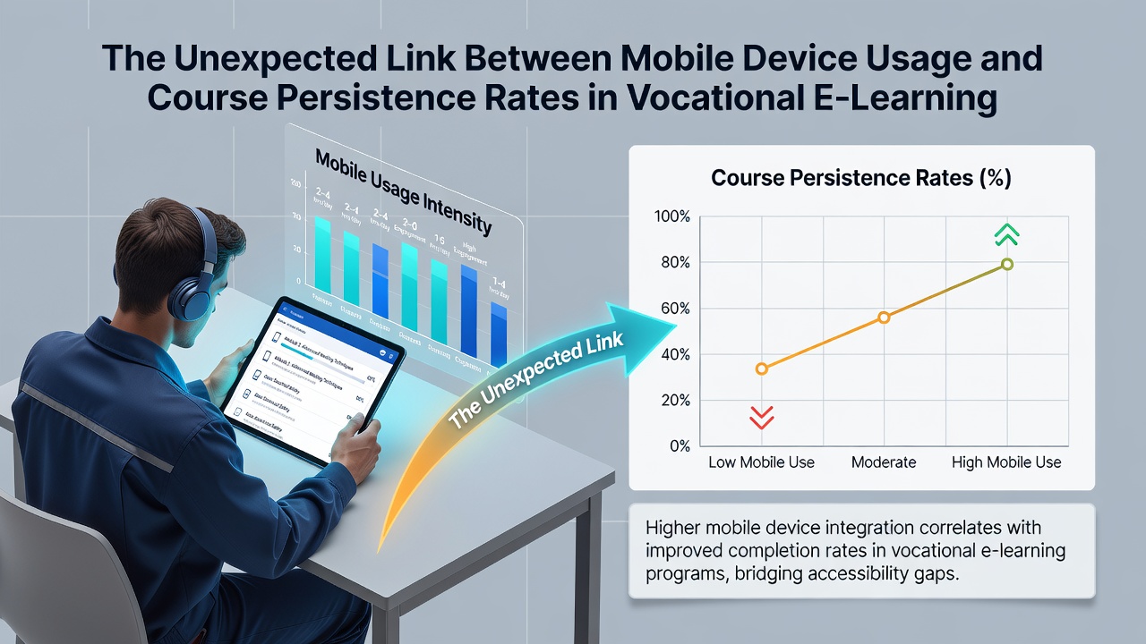 Dashboard view showing mobile analytics for vocational course completion rates across different regions